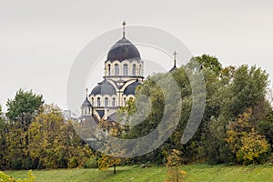 Our Lady of the Sign Church between trees